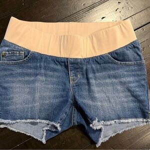 Denim Blue maternity shorts